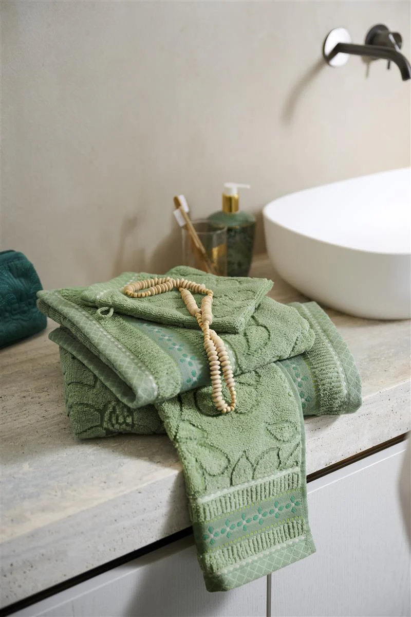 Pip Studio Jasmin Jacquard - Douchelaken - 70x140 - Groen - Image 2