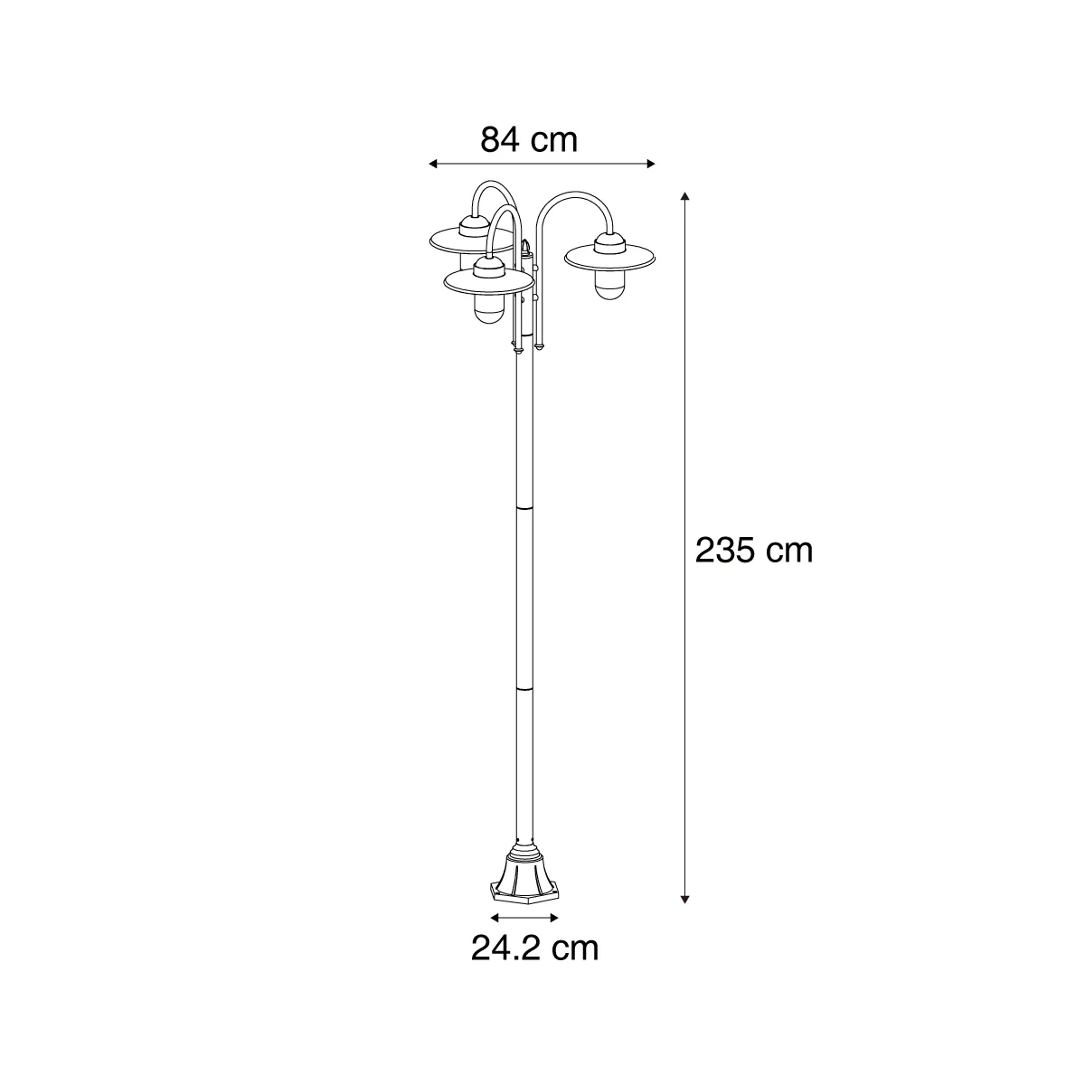 QAZQA Buitenlamp koper 235cm 3-lichts IP44 - Munich - Image 4