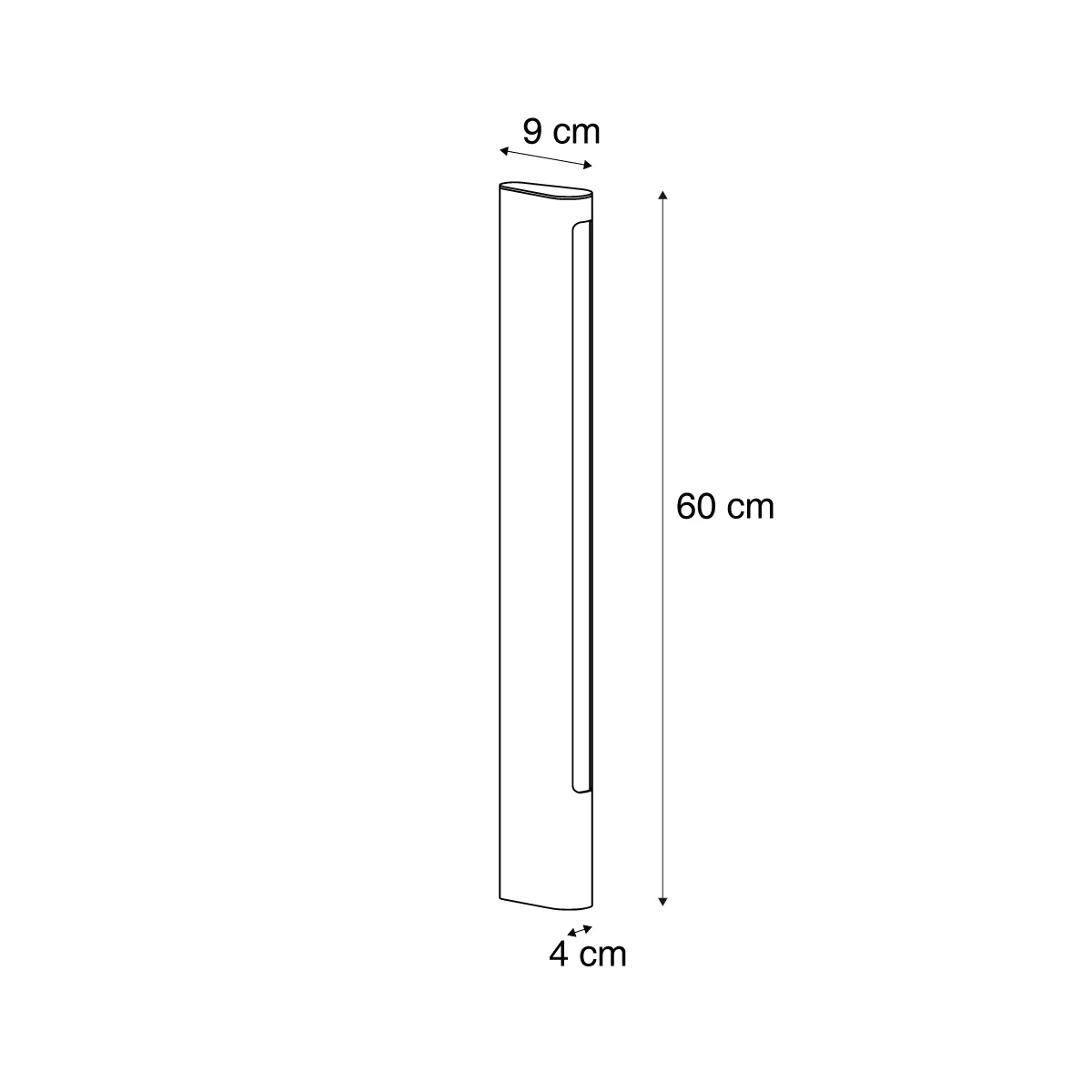QAZQA Buitenlamp zwart 60cm incl. LED IP65 - Brooklyn - Image 4