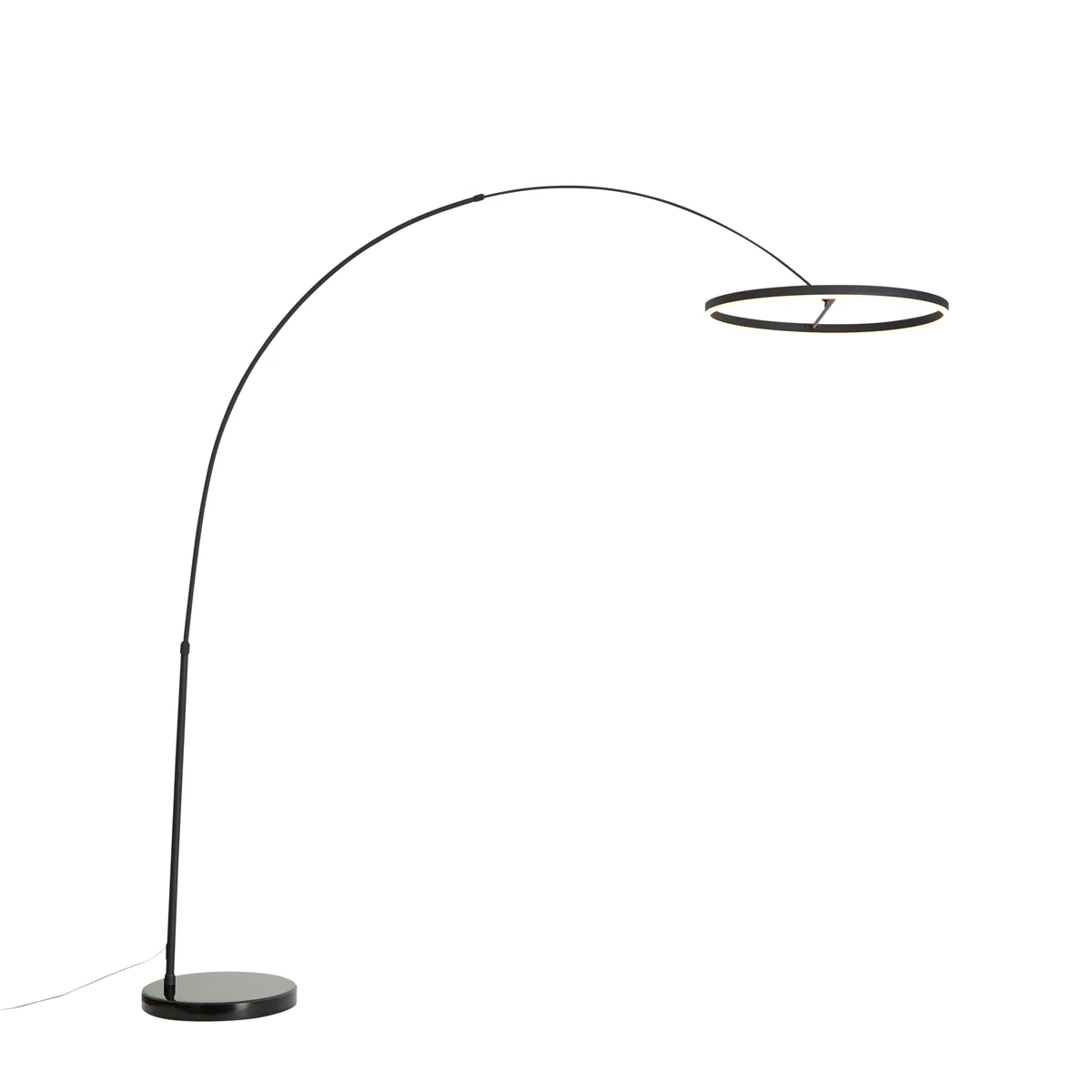 QAZQA Design booglamp zwart incl. LED 3-staps dimbaar - Anello - Image 4