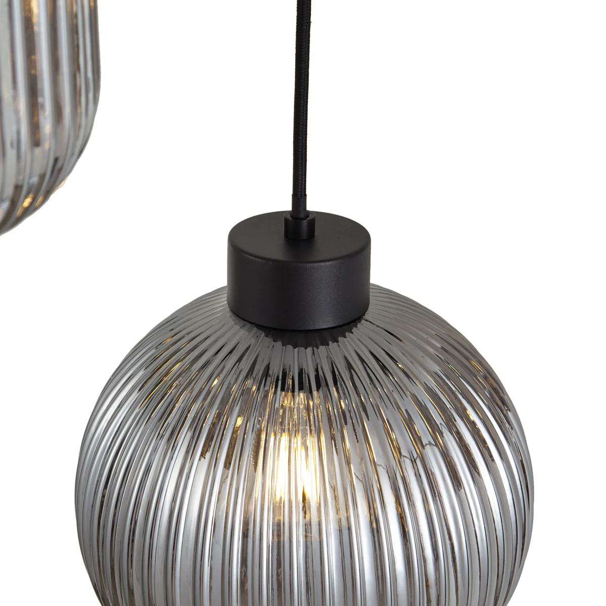 QAZQA Design hanglamp zwart met smoke glas 6-lichts - Ana - Image 7