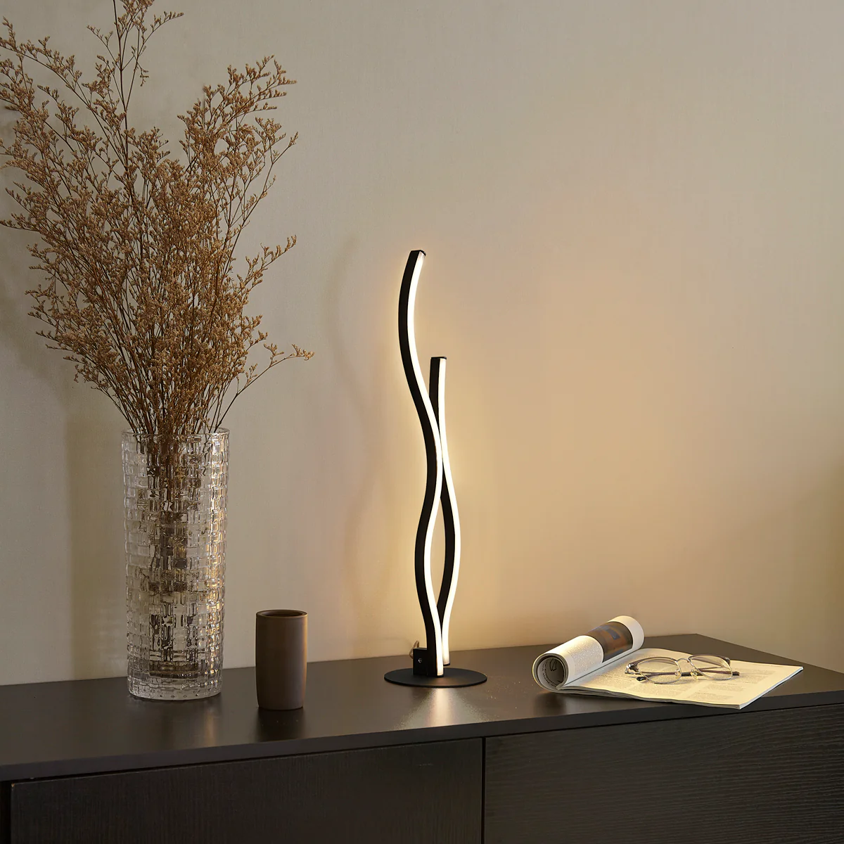 QAZQA Design tafellamp zwart incl. LED dimbaar - Ying - Image 3