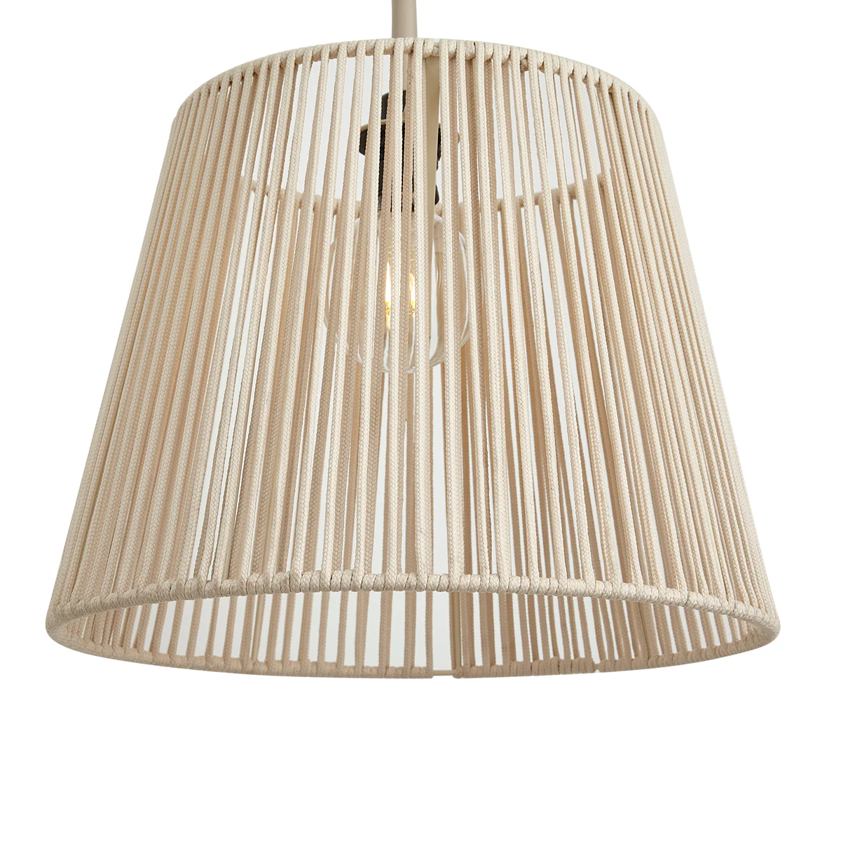 QAZQA Japandi buiten vloerlamp beige met beige kap van touw  IP44 - - Image 3