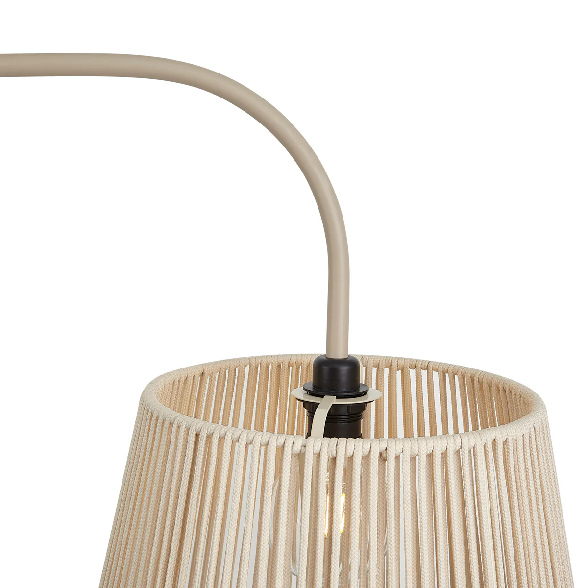QAZQA Japandi buiten vloerlamp beige met beige kap van touw  IP44 - - Image 5