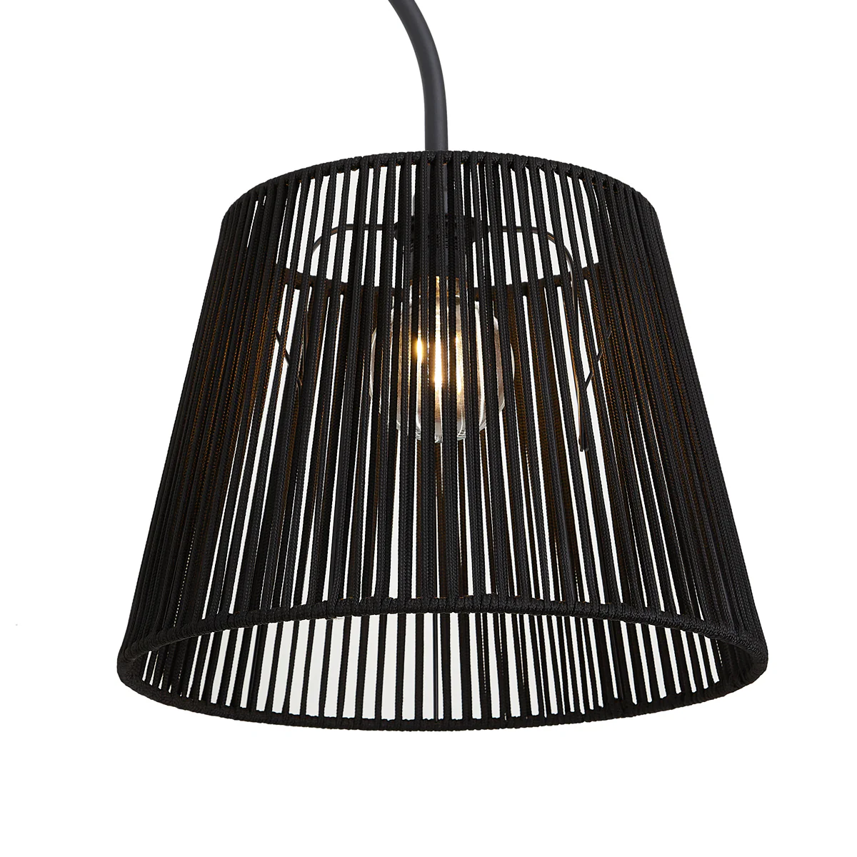 QAZQA Japandi buiten vloerlamp zwart met zwarte kap van touw IP44 - - Image 3