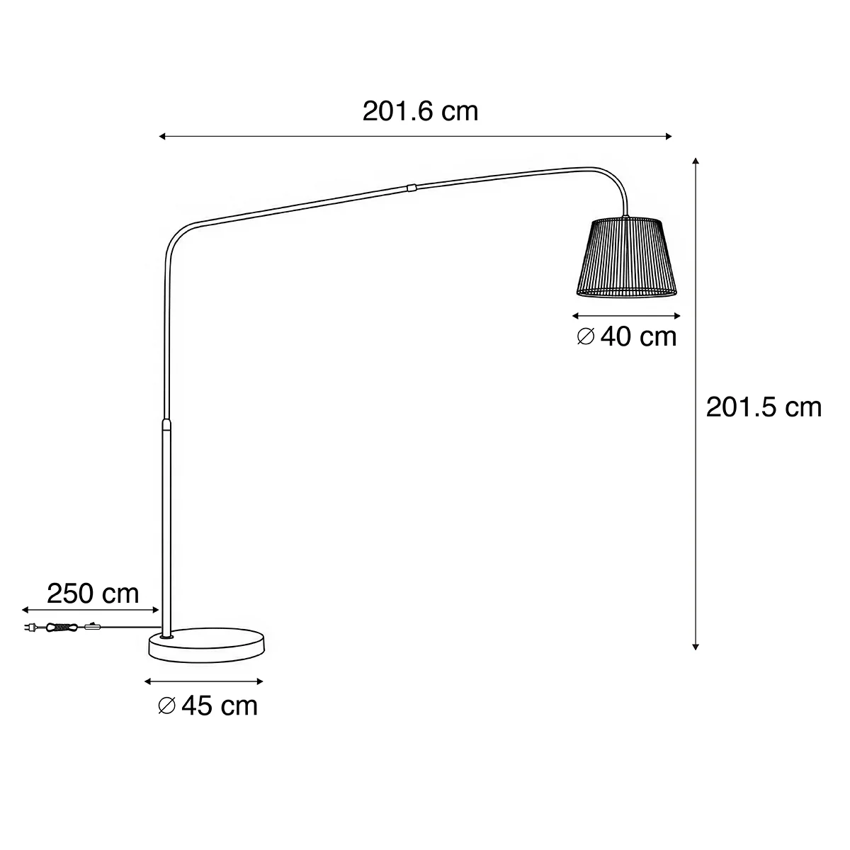 QAZQA Japandi buiten vloerlamp zwart met zwarte kap van touw IP44 - - Image 4