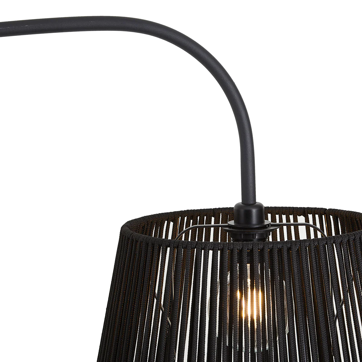 QAZQA Japandi buiten vloerlamp zwart met zwarte kap van touw IP44 - - Image 5