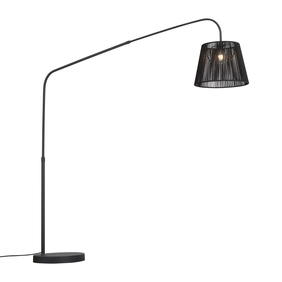 QAZQA Japandi buiten vloerlamp zwart met zwarte kap van touw IP44 - - Image 6