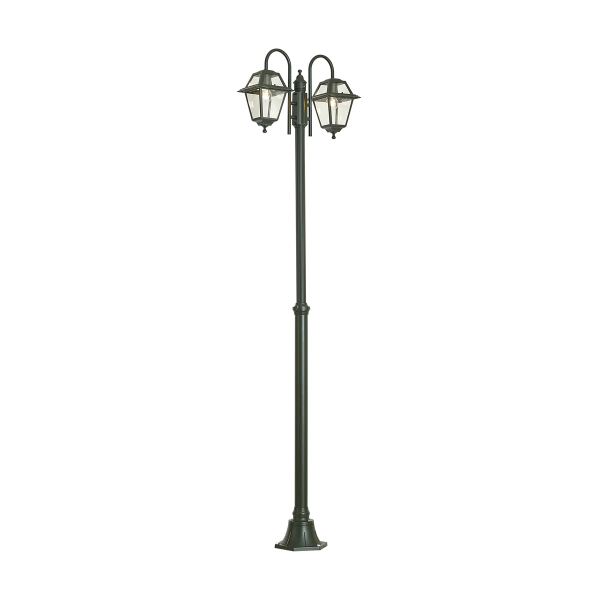 QAZQA Klassieke buiten lantaarn donker groen 235cm 2-lichts IP44 -
