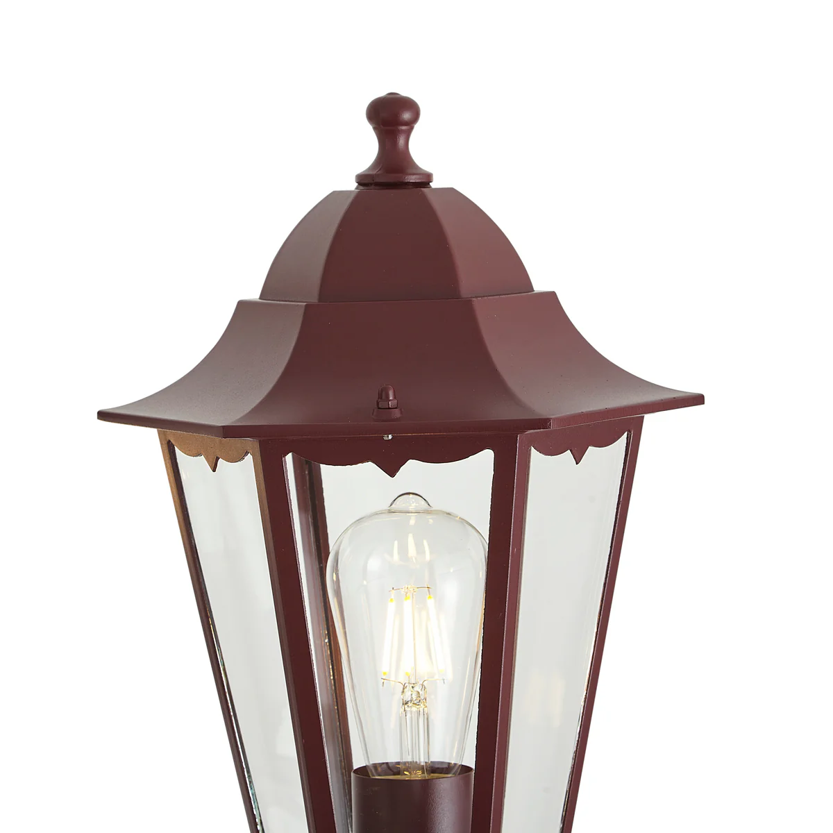 QAZQA Klassieke buitenlantaarn donker rood 220cm 3-lichts IP44 - - Image 3