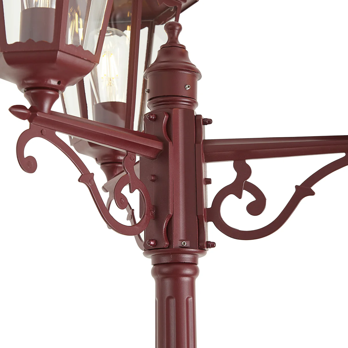 QAZQA Klassieke buitenlantaarn donker rood 220cm 3-lichts IP44 - - Image 5