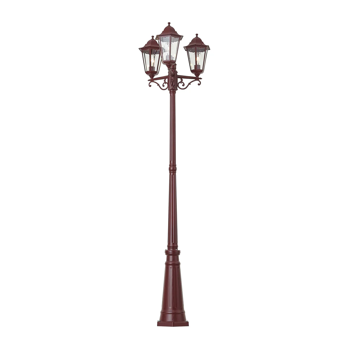 QAZQA Klassieke buitenlantaarn donker rood 220cm 3-lichts IP44 - - Image 7