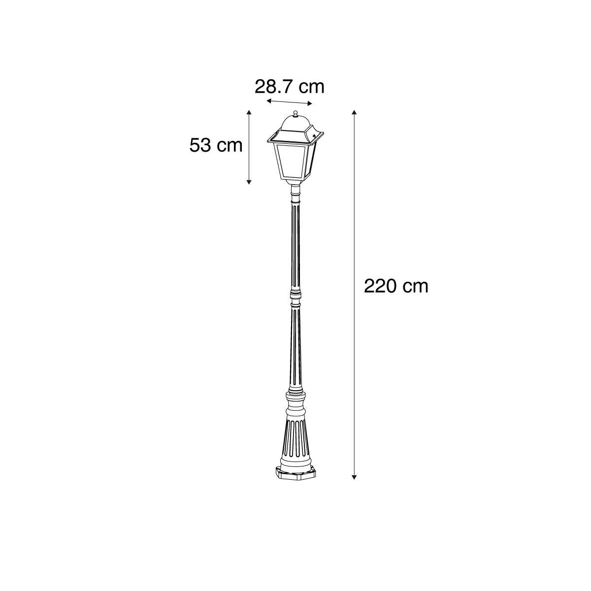 QAZQA Klassieke buitenlantaarn zwart 220cm IP44 - Big - Image 10