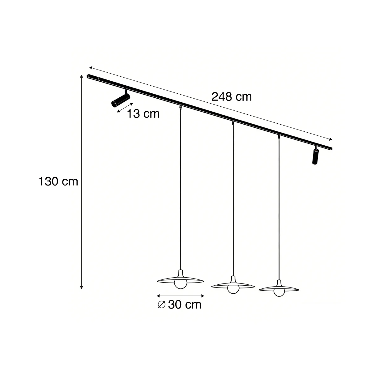 QAZQA Modern railsysteem zwart met 2 spots en 3 hanglampen groen - Image 4