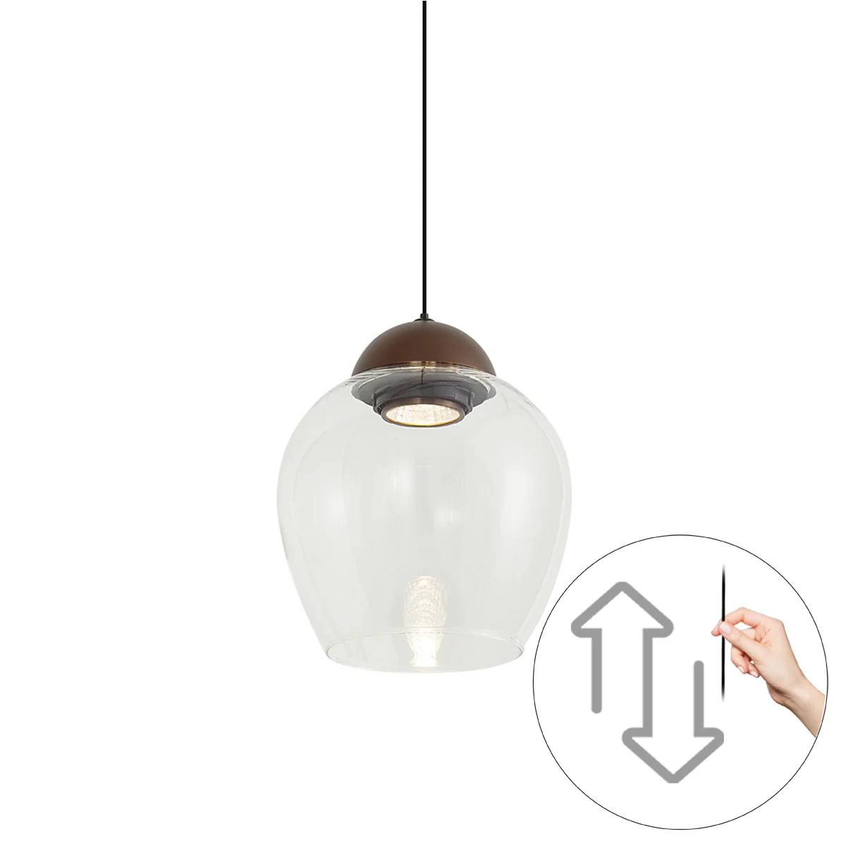 QAZQA Moderne hanglamp donkerbrons voor railsysteem 1-fase easylift -