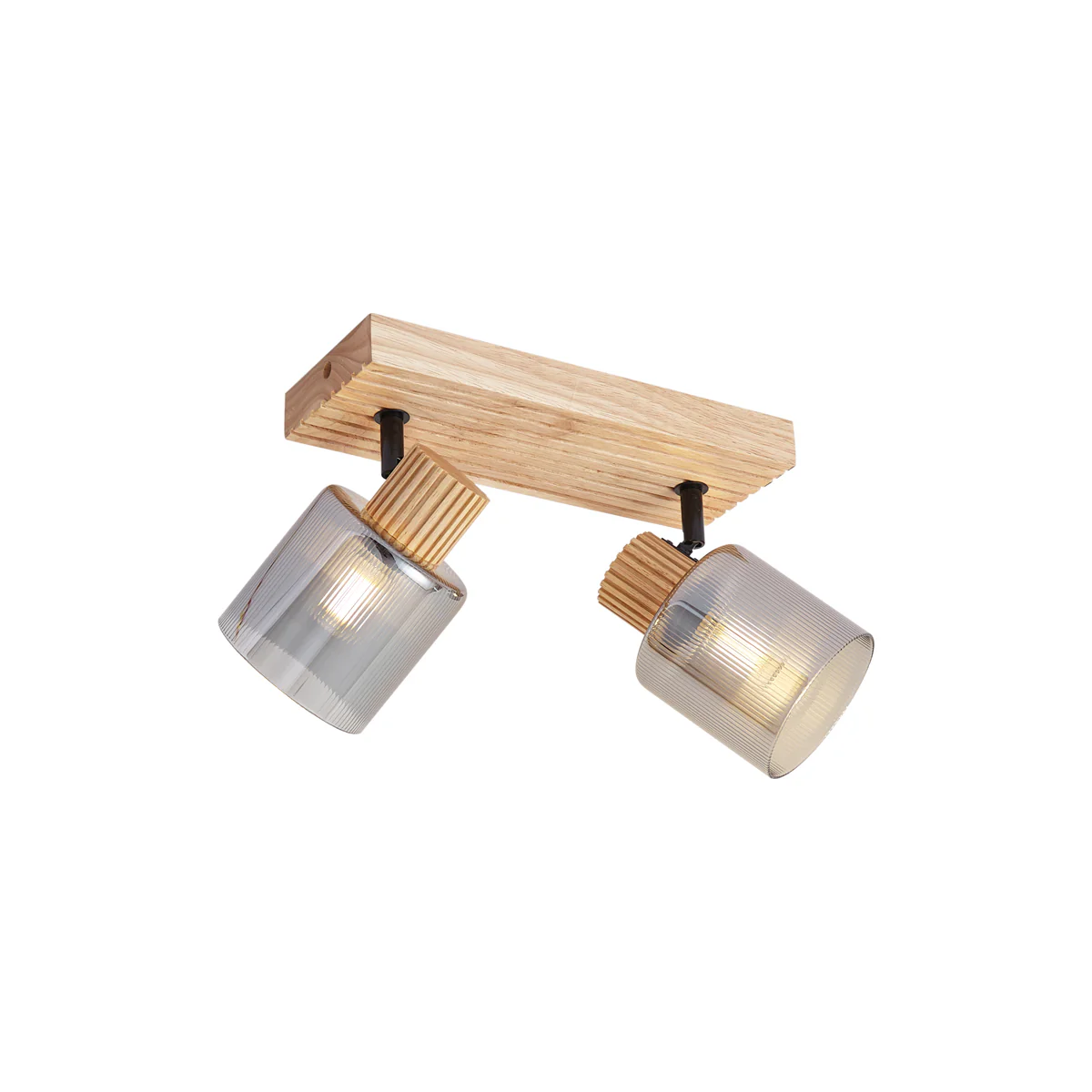 QAZQA Moderne spot hout met smoke glas 2-lichts draai- en kantelbaar - Image 4