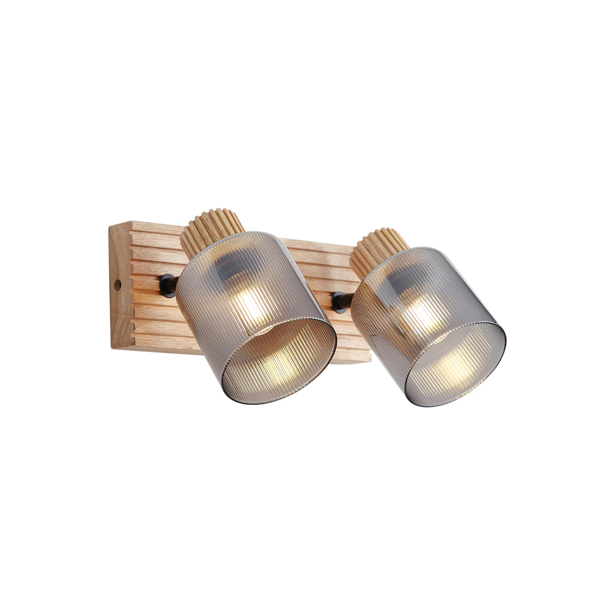 QAZQA Moderne spot hout met smoke glas 2-lichts draai- en kantelbaar - Image 5