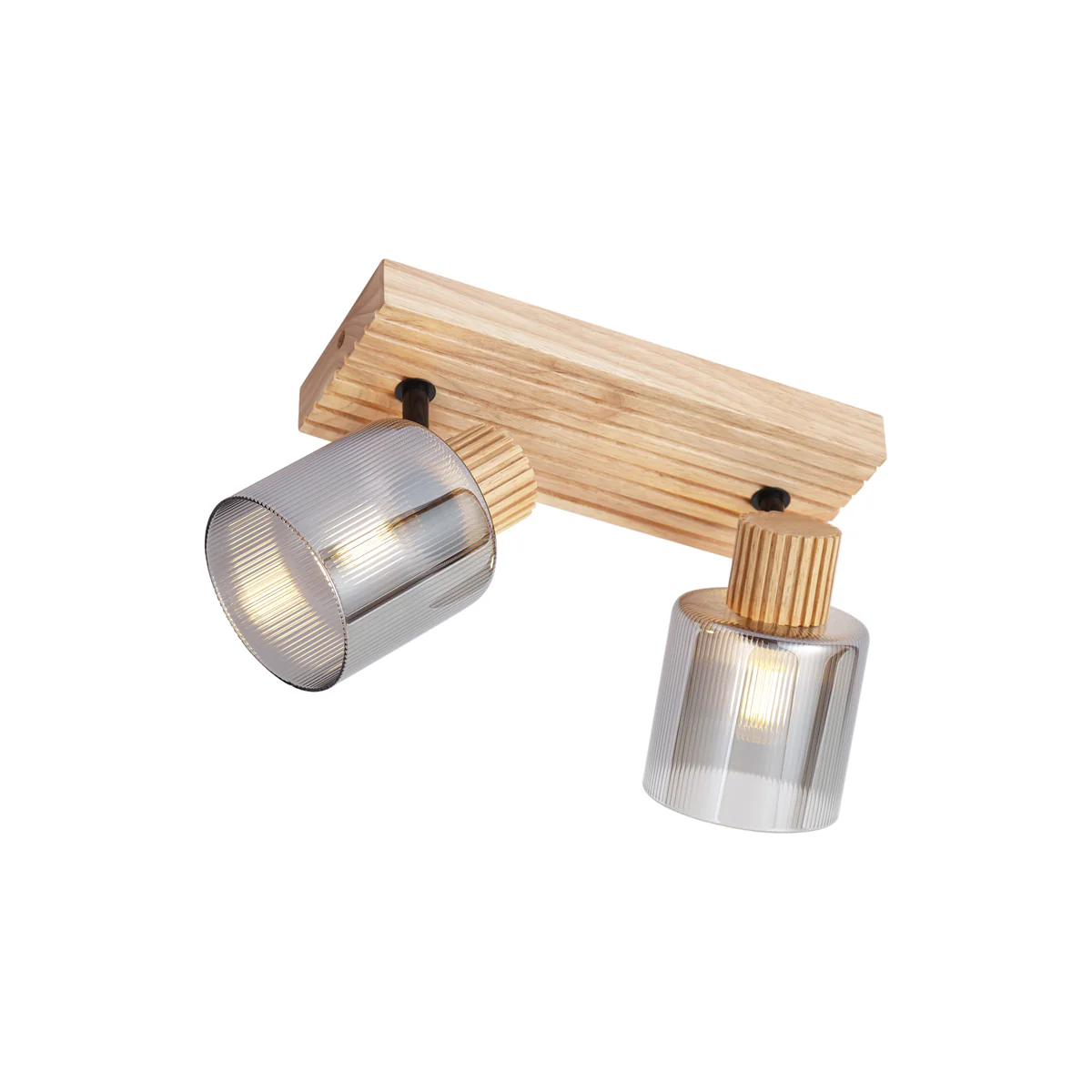 QAZQA Moderne spot hout met smoke glas 2-lichts draai- en kantelbaar - Image 9