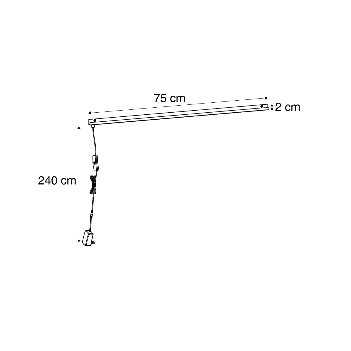 QAZQA Moderne wandlamp zwart incl. LED - Letterbox - Image 4