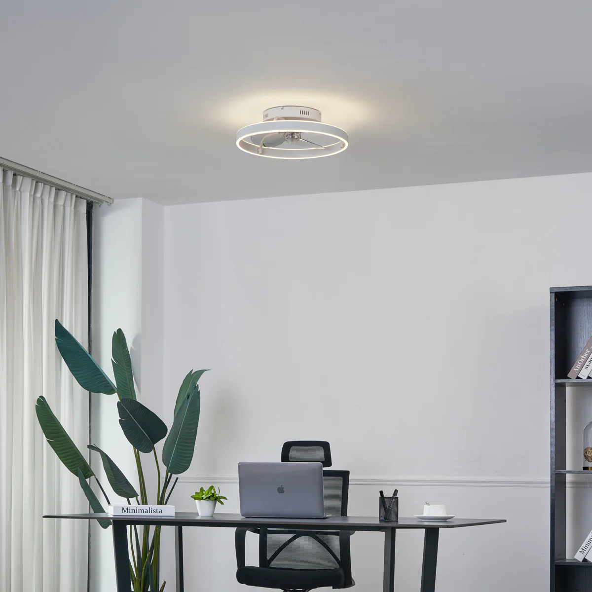 QAZQA Plafondventilator wit 50cm incl. LED dimbaar met - Image 3