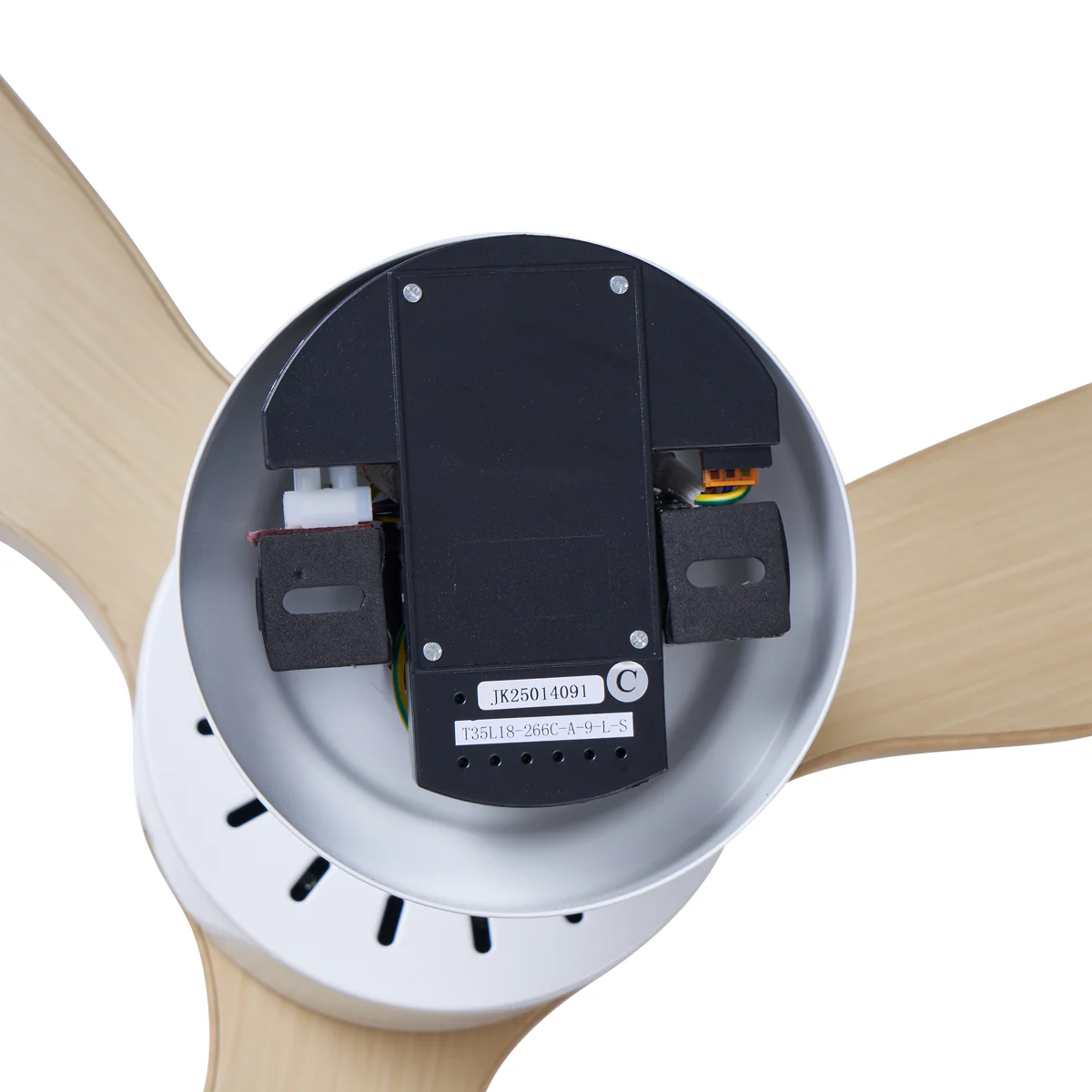 QAZQA Plafondventilator wit met hout print 132cm incl. LED dimbaar - Image 11