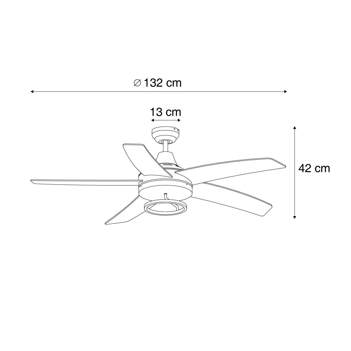QAZQA Plafondventilator zwart 132cm incl. LED met afstandbediening - - Image 6