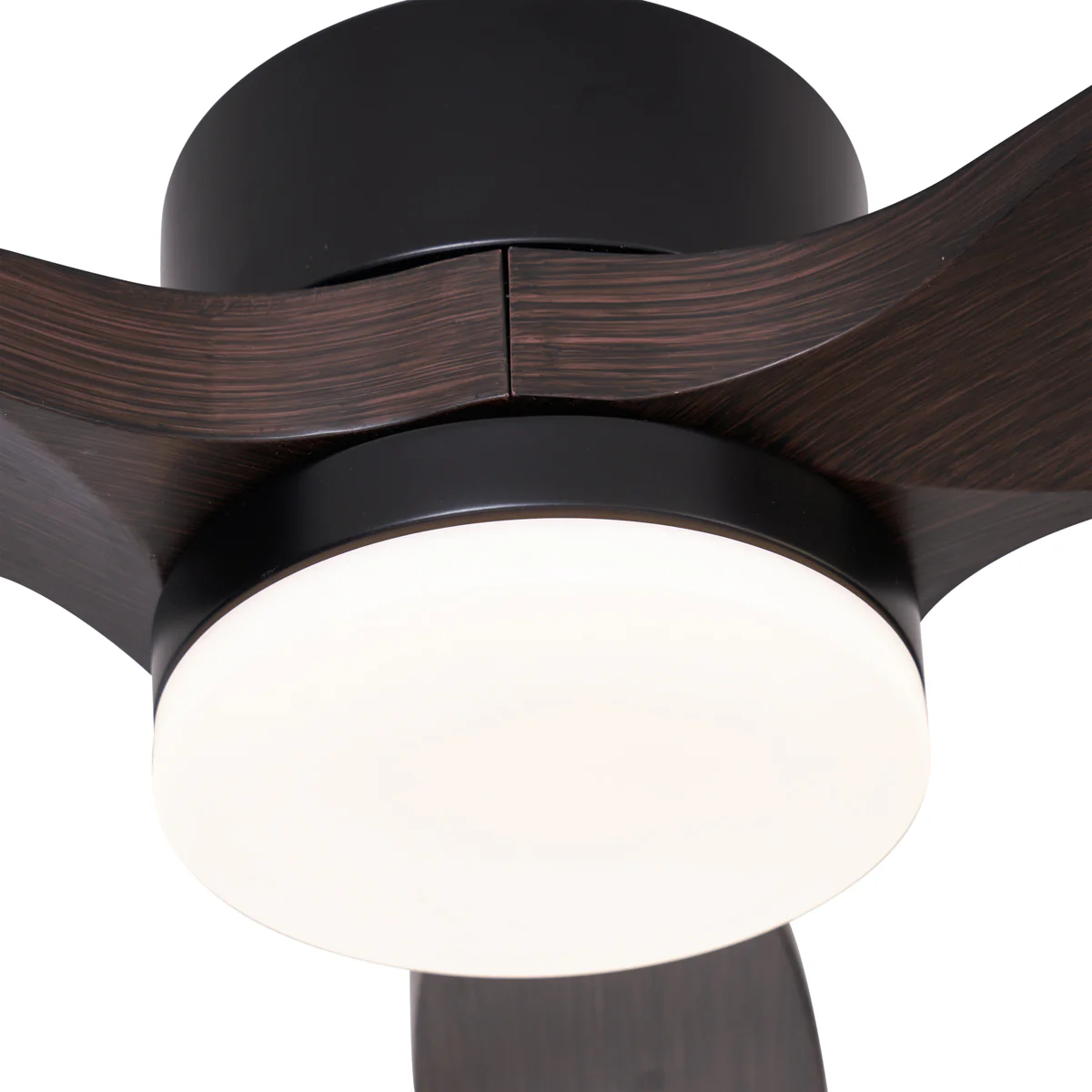 QAZQA Plafondventilator zwart met hout print 132cm incl. LED dimbaar - Image 5