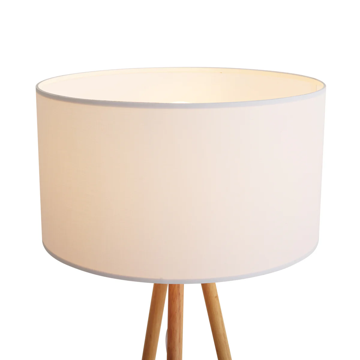 QAZQA Scandinavische vloerlamp hout met stoffen kap wit - Lou - Image 8