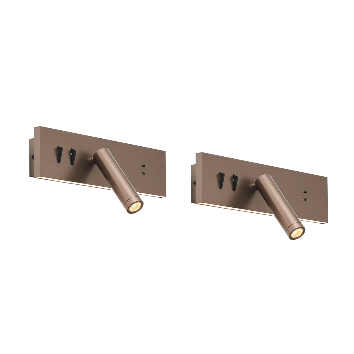 QAZQA Set van 2 moderne wandlampen donkerbrons verstelbaar met USB-C - Image 2