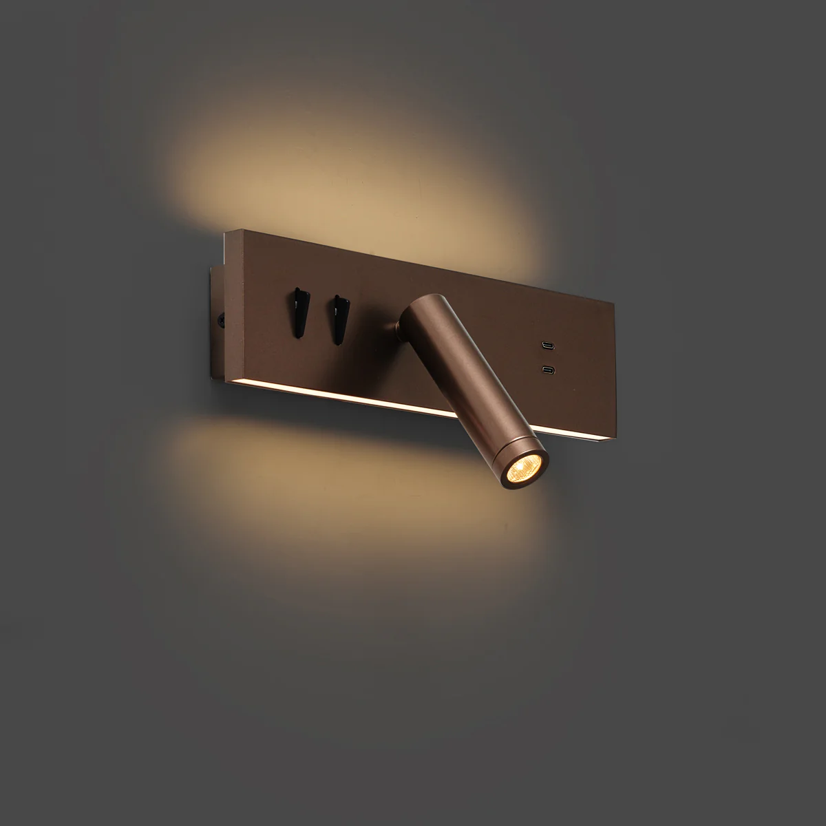 QAZQA Set van 2 moderne wandlampen donkerbrons verstelbaar met USB-C - Image 9