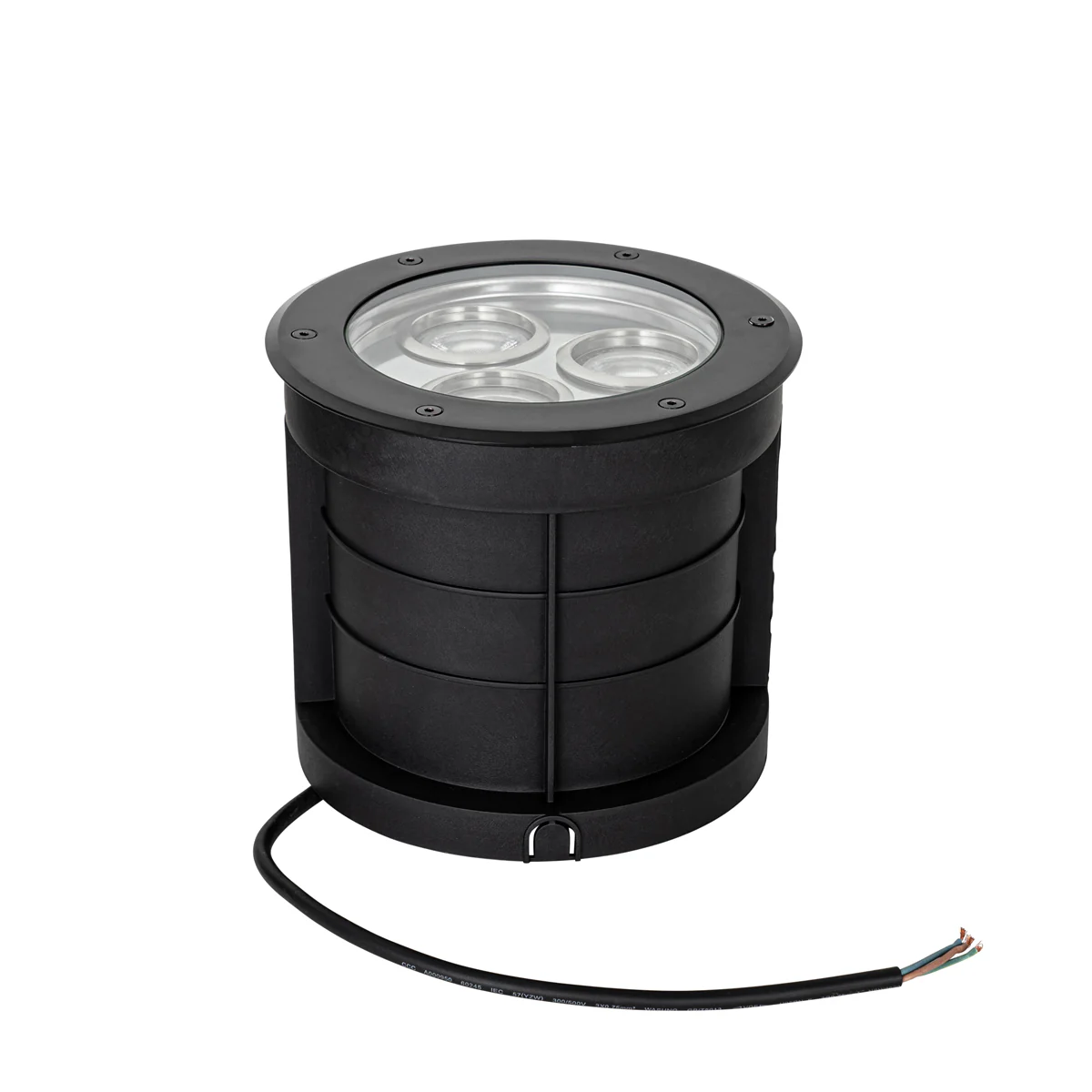 QAZQA Set van 3 moderne grondspots zwart 3-lichts IP65 - Tribus - Image 4
