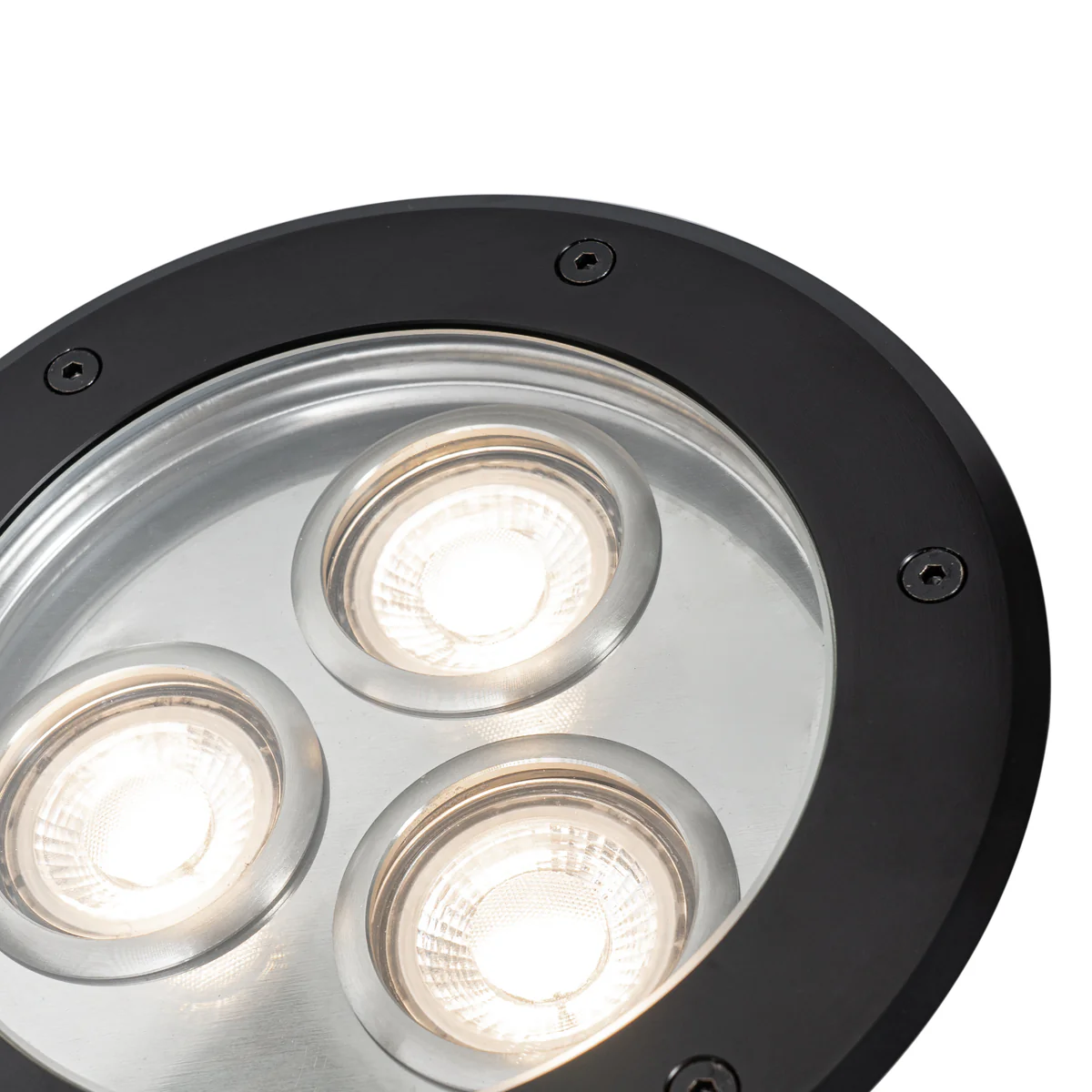 QAZQA Set van 3 moderne grondspots zwart 3-lichts IP65 - Tribus - Image 6