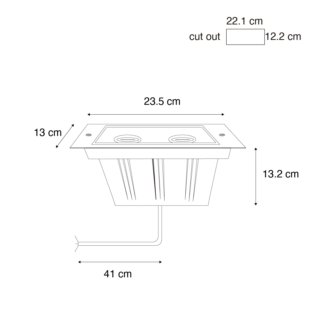 QAZQA Set van 4 moderne grondspots staal 2-lichts verstelbaar IP65 - - Image 5