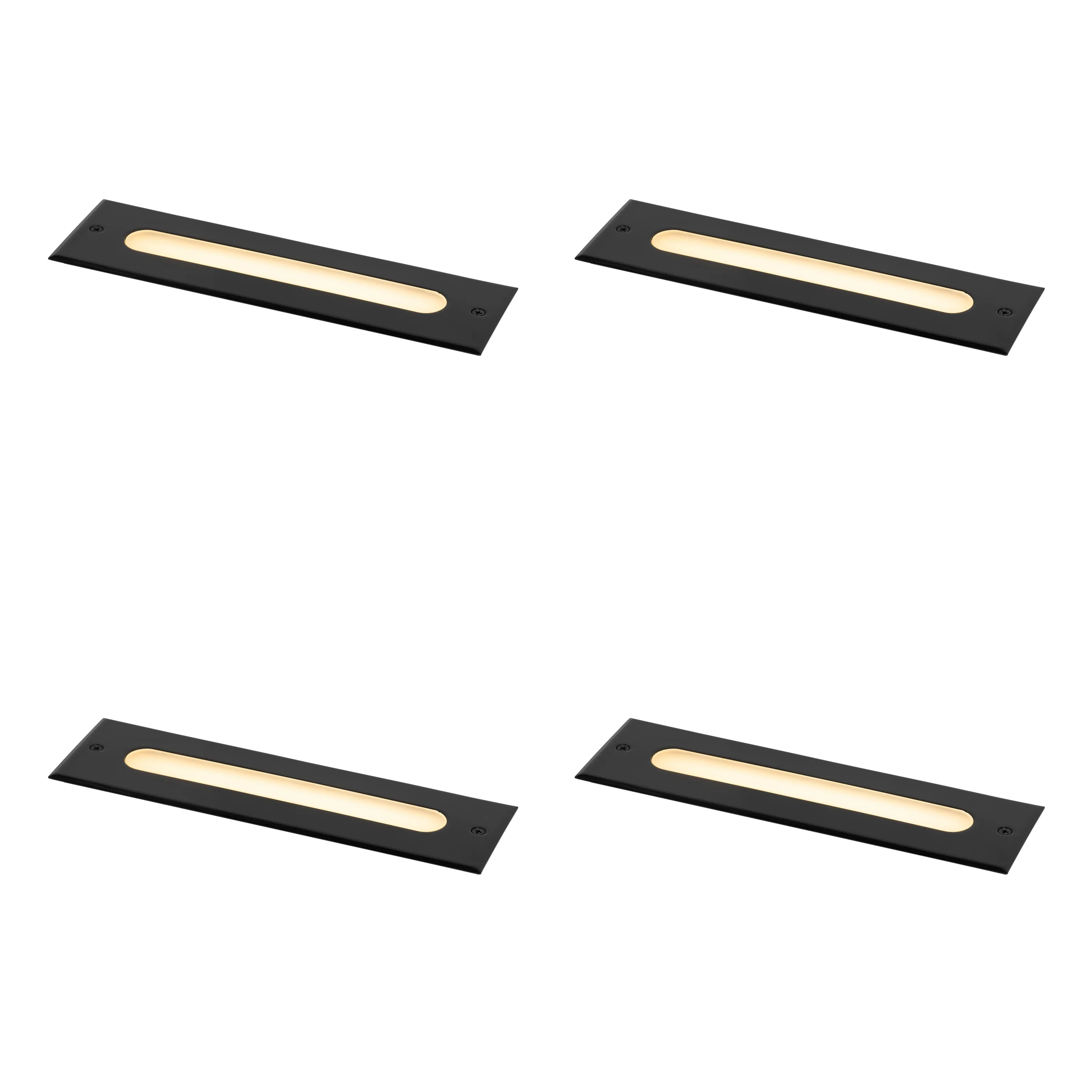 QAZQA Set van 4 moderne grondspots zwart 30 cm incl. LED IP65 - Eline - Image 2