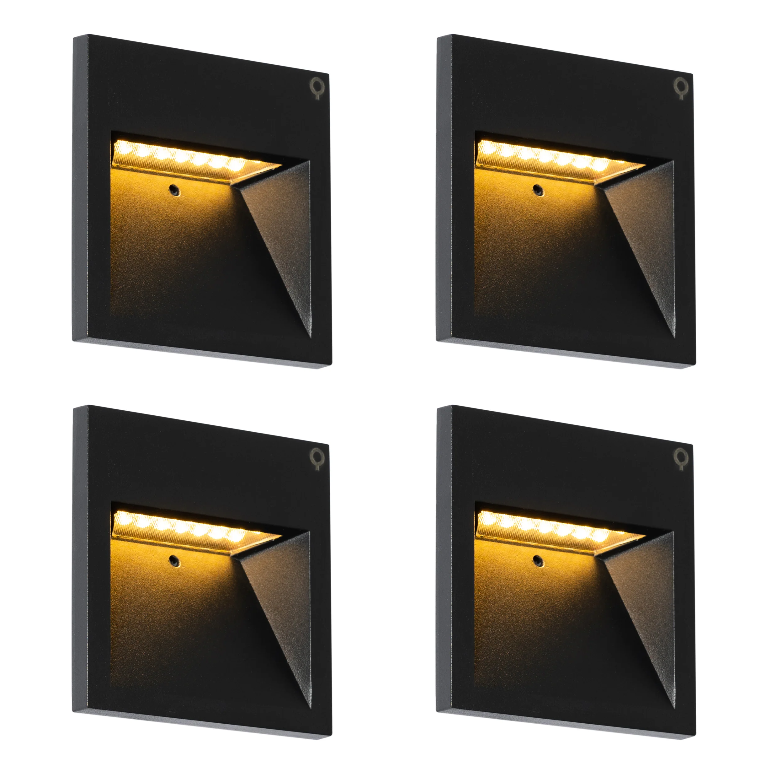 QAZQA Set van 4 moderne inbouw wandlampen zwart incl. LED - Gem 2 - Image 2