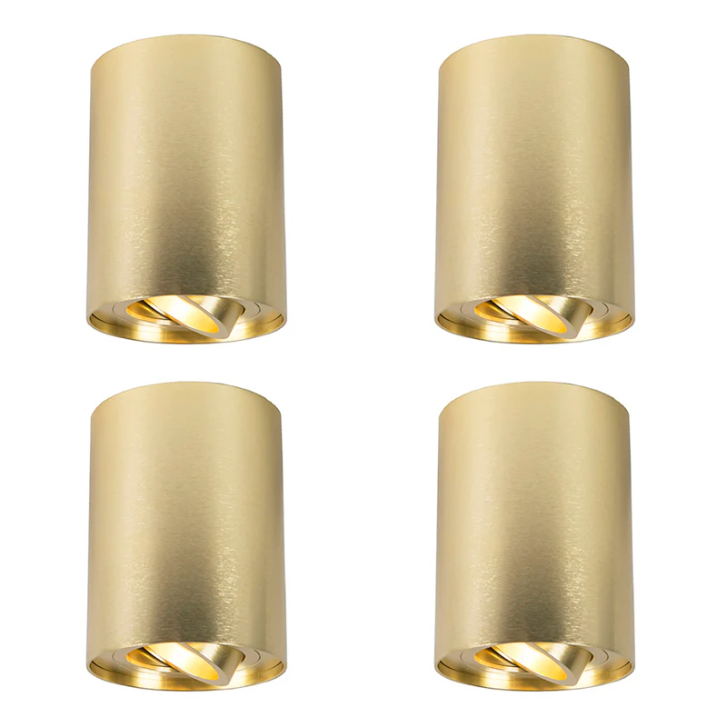QAZQA Set van 4 spots goud|messing draai- en kantelbaar - Rondoo up - Image 3
