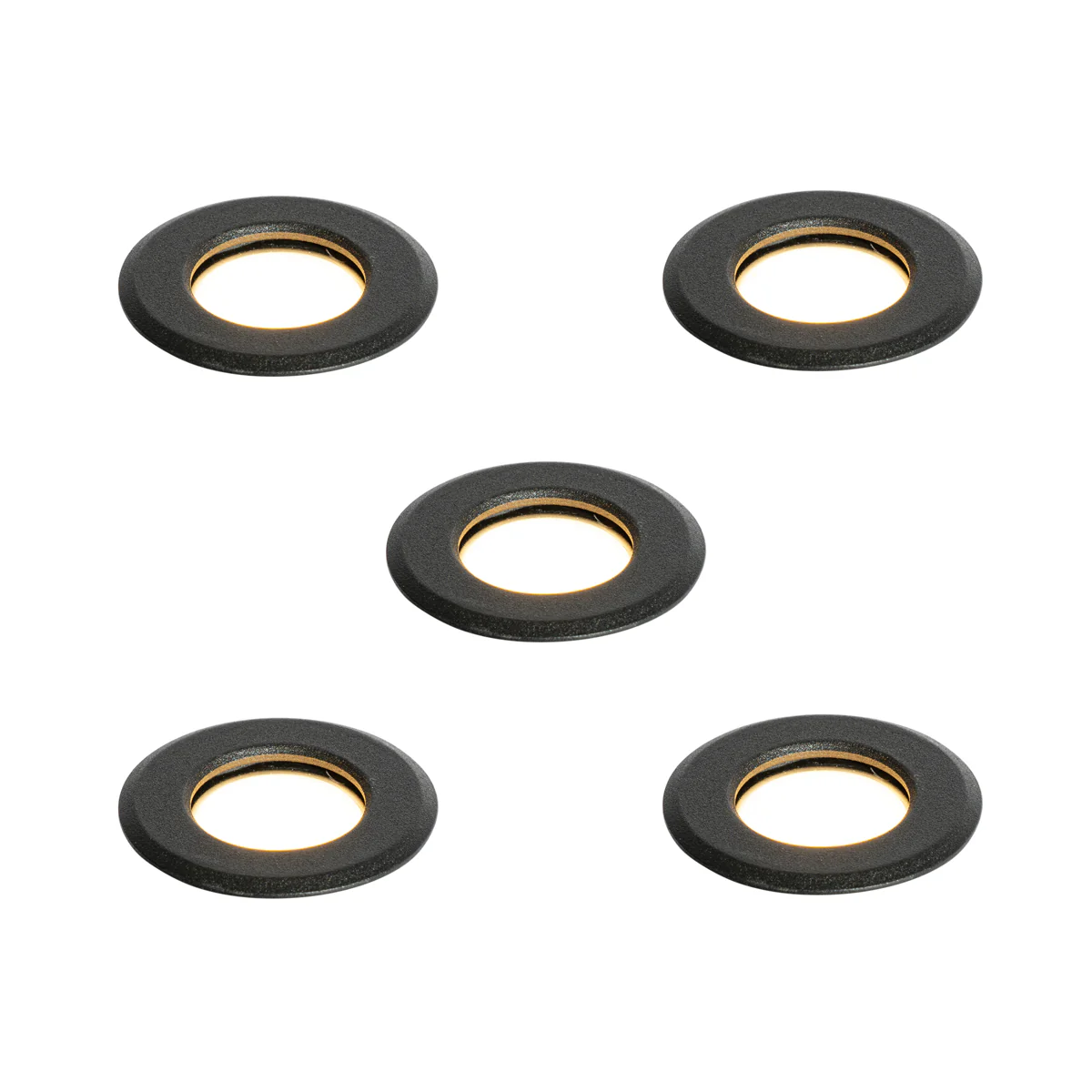 QAZQA Set van 5 moderne grondspots zwart incl. LED IP67 - Linsey - Image 4
