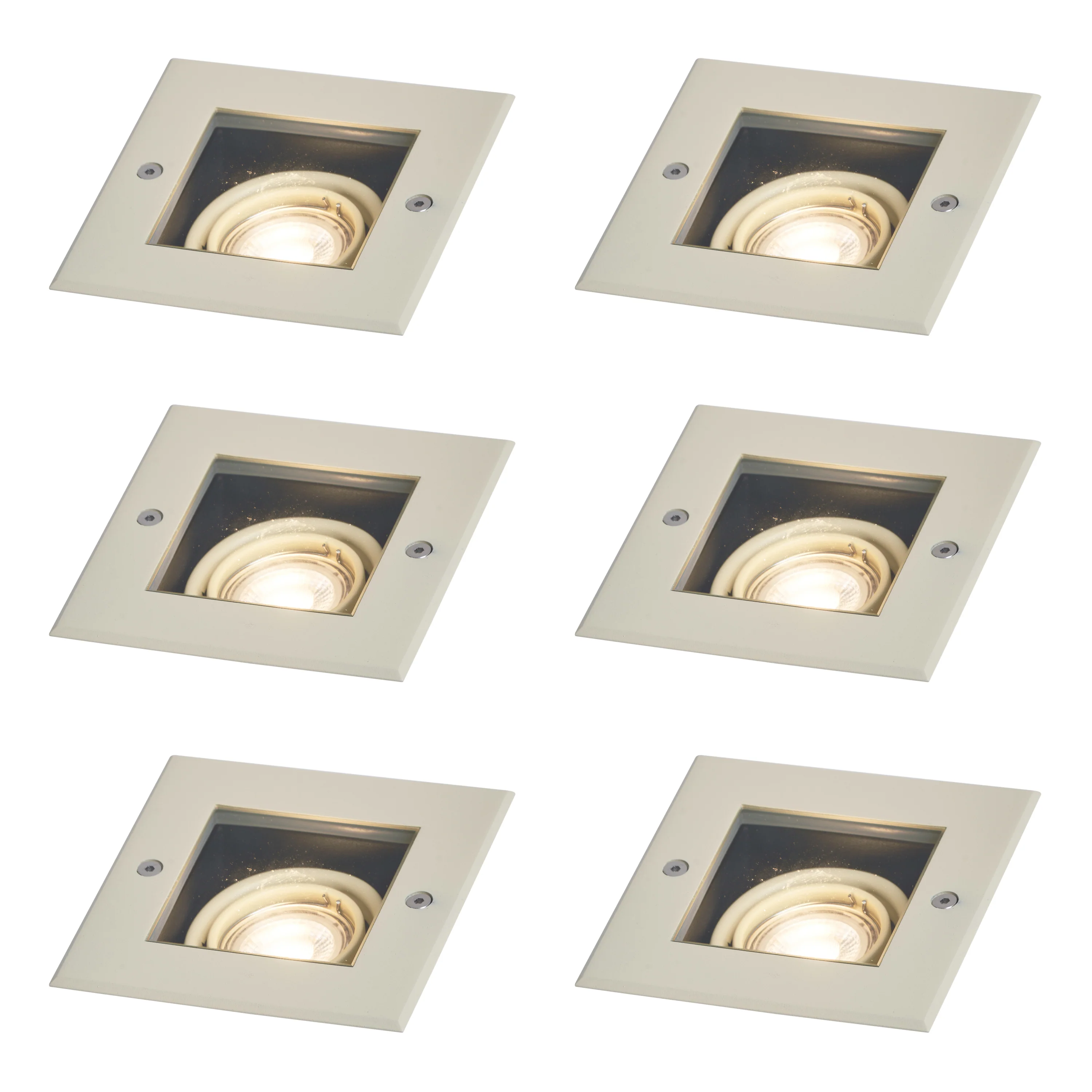 QAZQA Set van 6 moderne grondspots beige GU10 50mm draai- en - Image 3