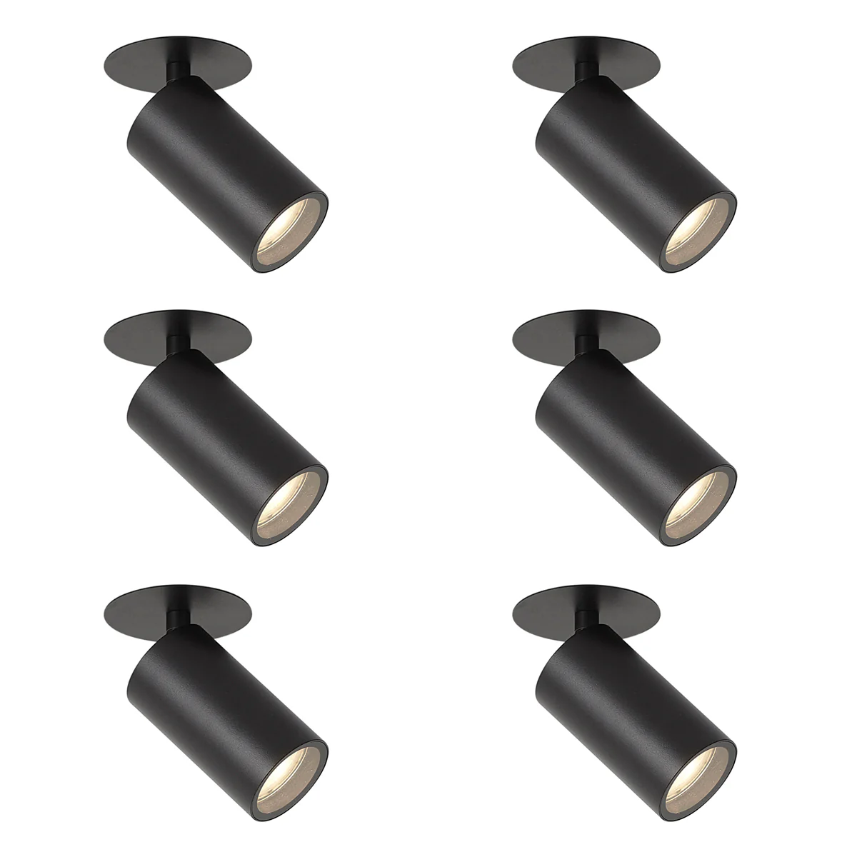 QAZQA Set van 6 moderne inbouwspots zwart GU10 50mm IP44 - Chels - Image 2