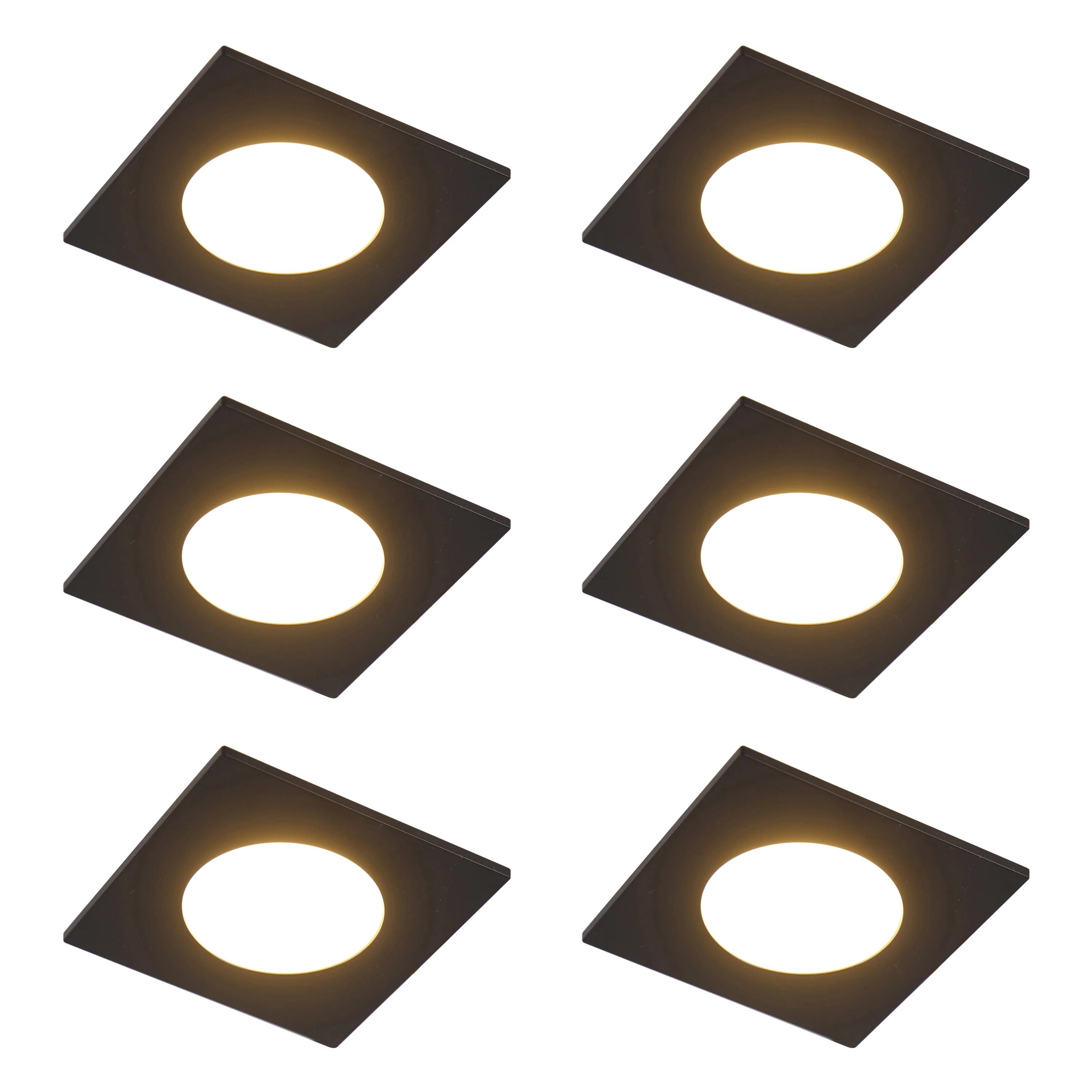 QAZQA Set van 6 moderne inbouwspots zwart incl. LED 3-staps dimbaar