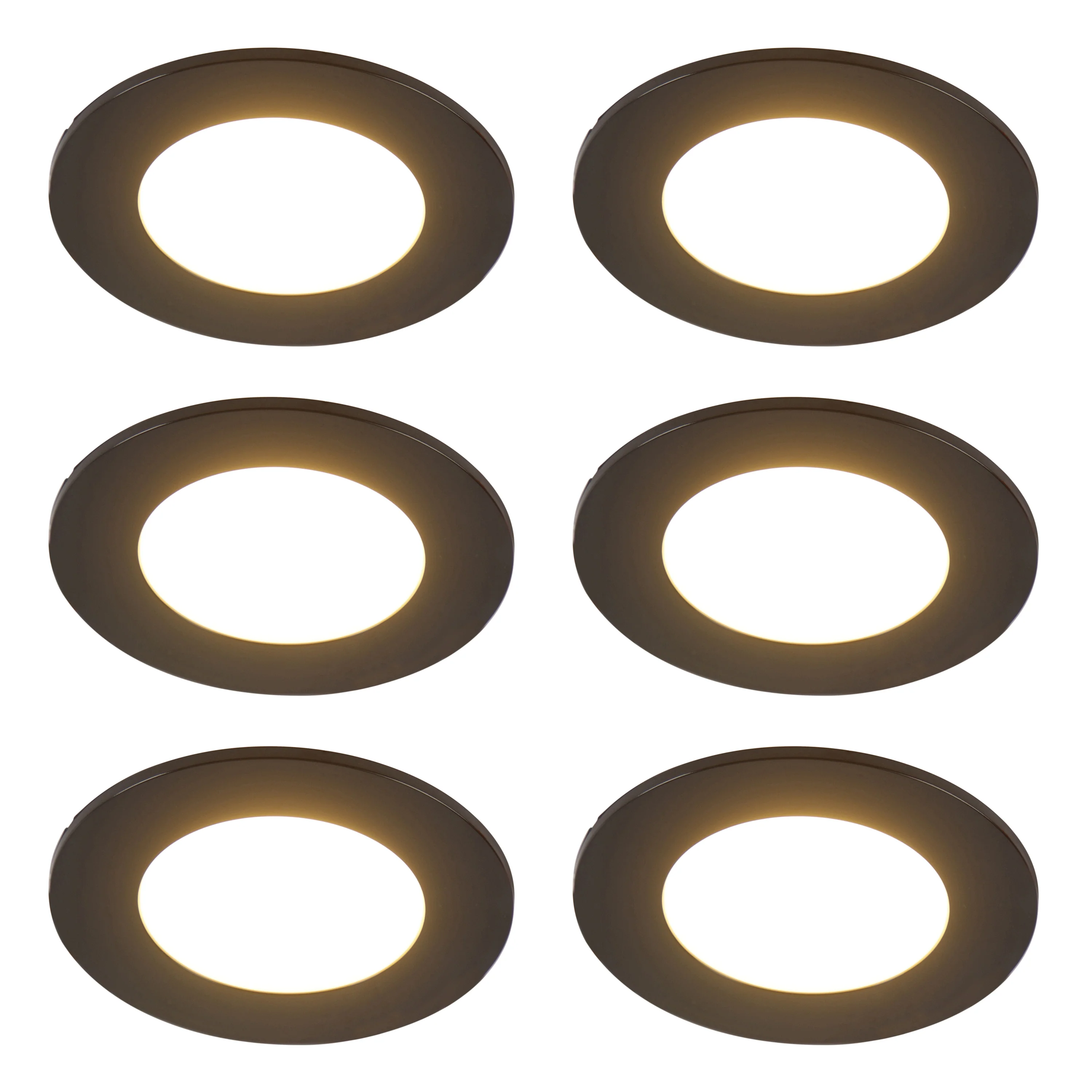 QAZQA Set van 6 moderne inbouwspots zwart incl. LED 3-staps dimbaar