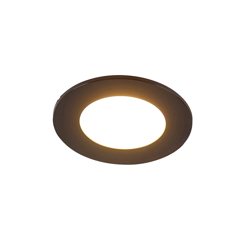 QAZQA Set van 6 moderne inbouwspots zwart incl. LED 3-staps dimbaar - Image 3