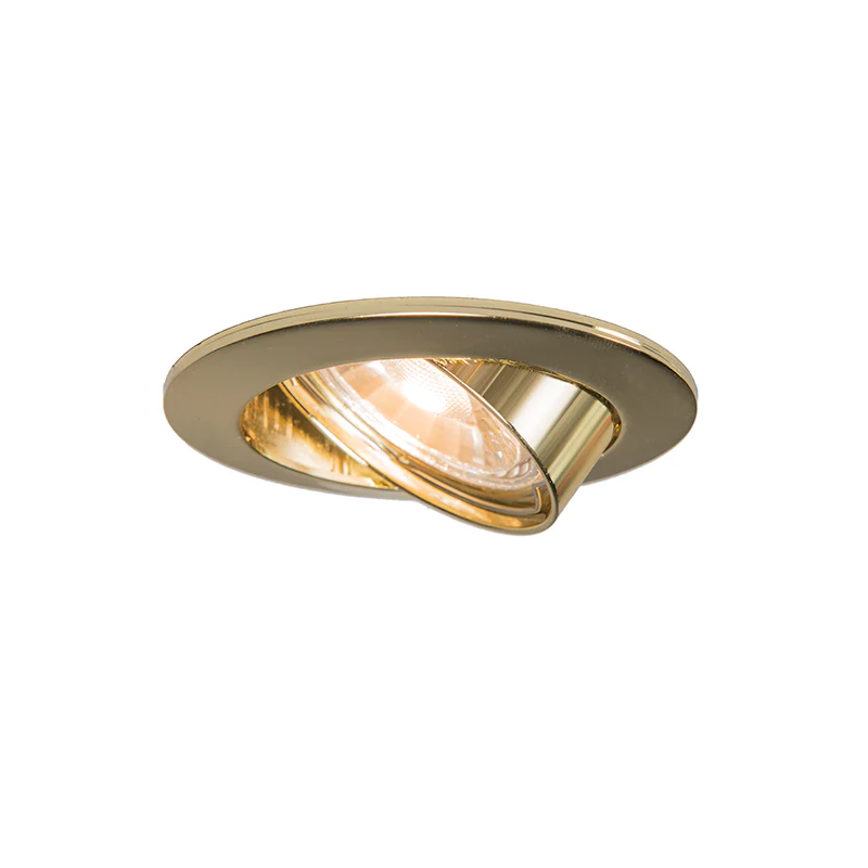QAZQA Set van 6 ronde inbouwspots kantelbaar goud - Edu - Image 3