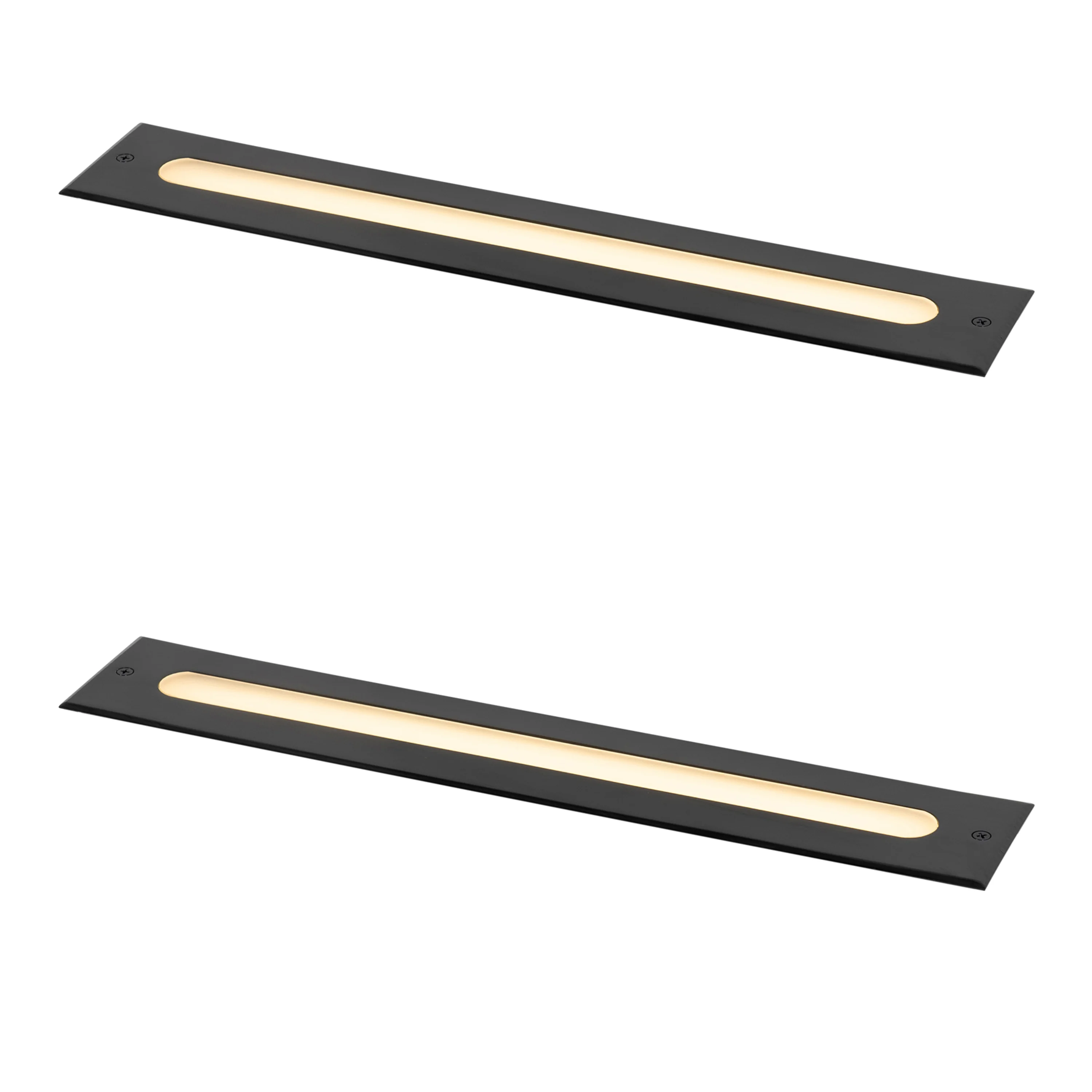 QAZQA St van 2 moderne grondspots zwart 50 cm incl. LED IP65 - Eline