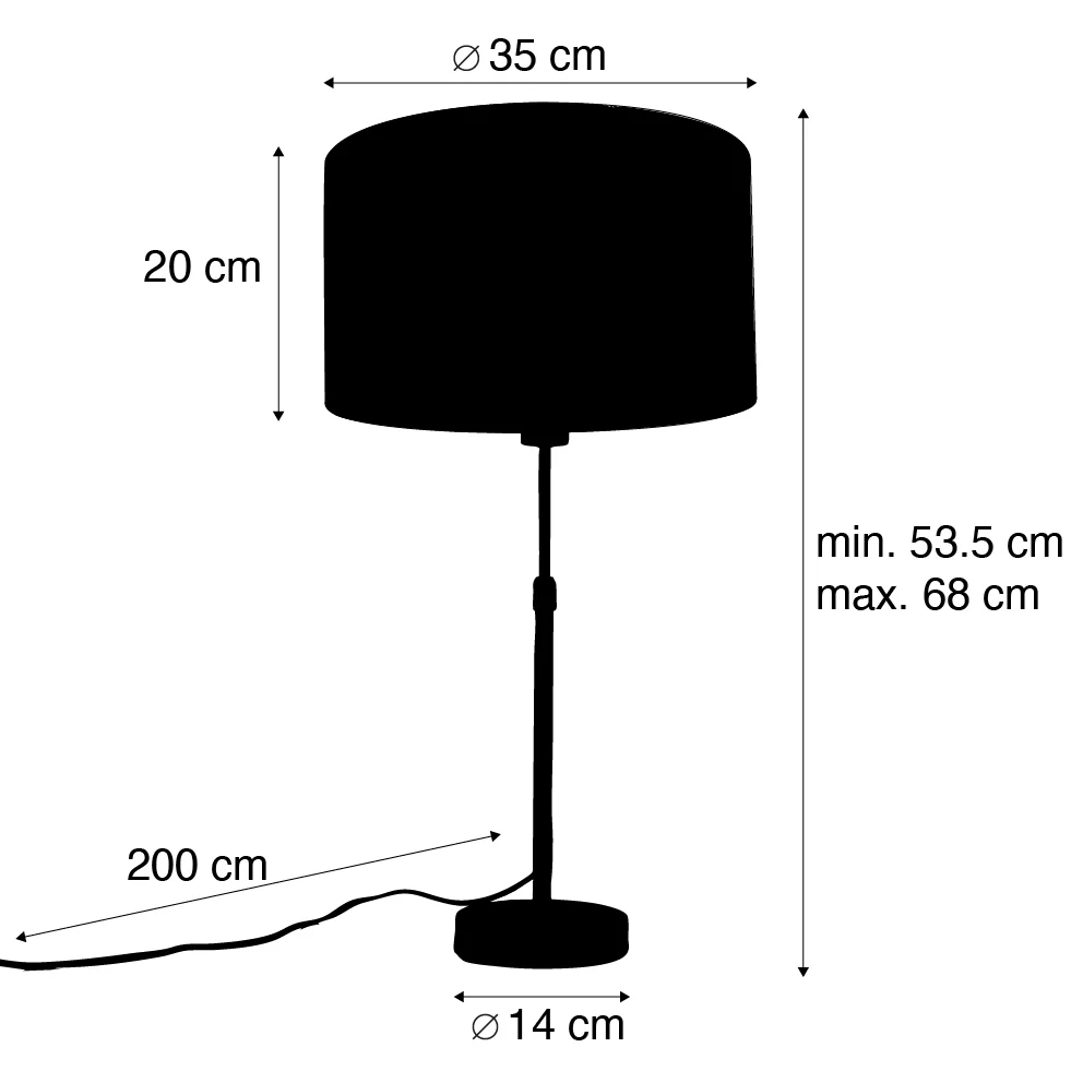 QAZQA Tafellamp brons met velours kap krokodil 35cm - Parte - Image 5