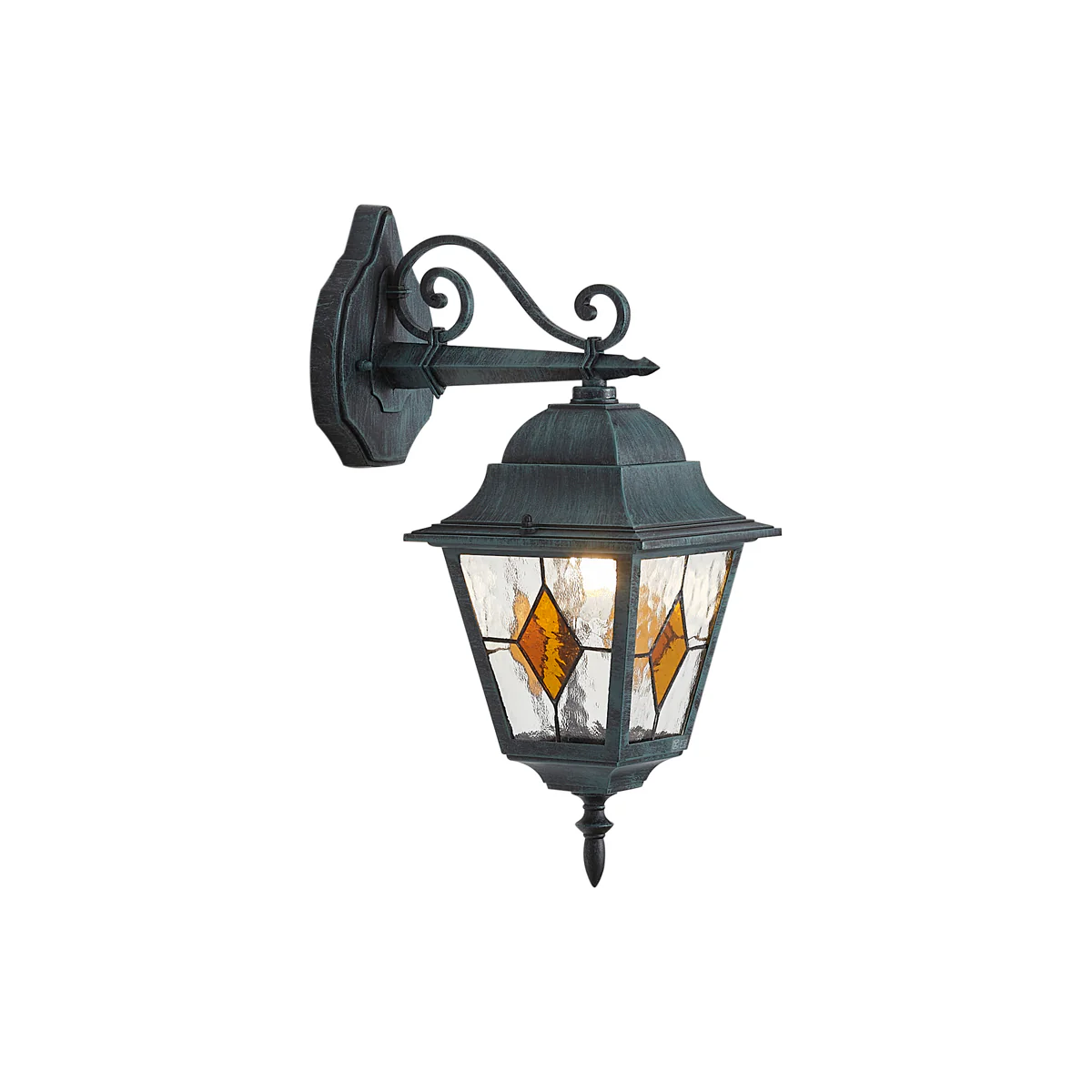 QAZQA Vintage buiten wandlantaarn zwart met antiek groen IP44 - - Image 6