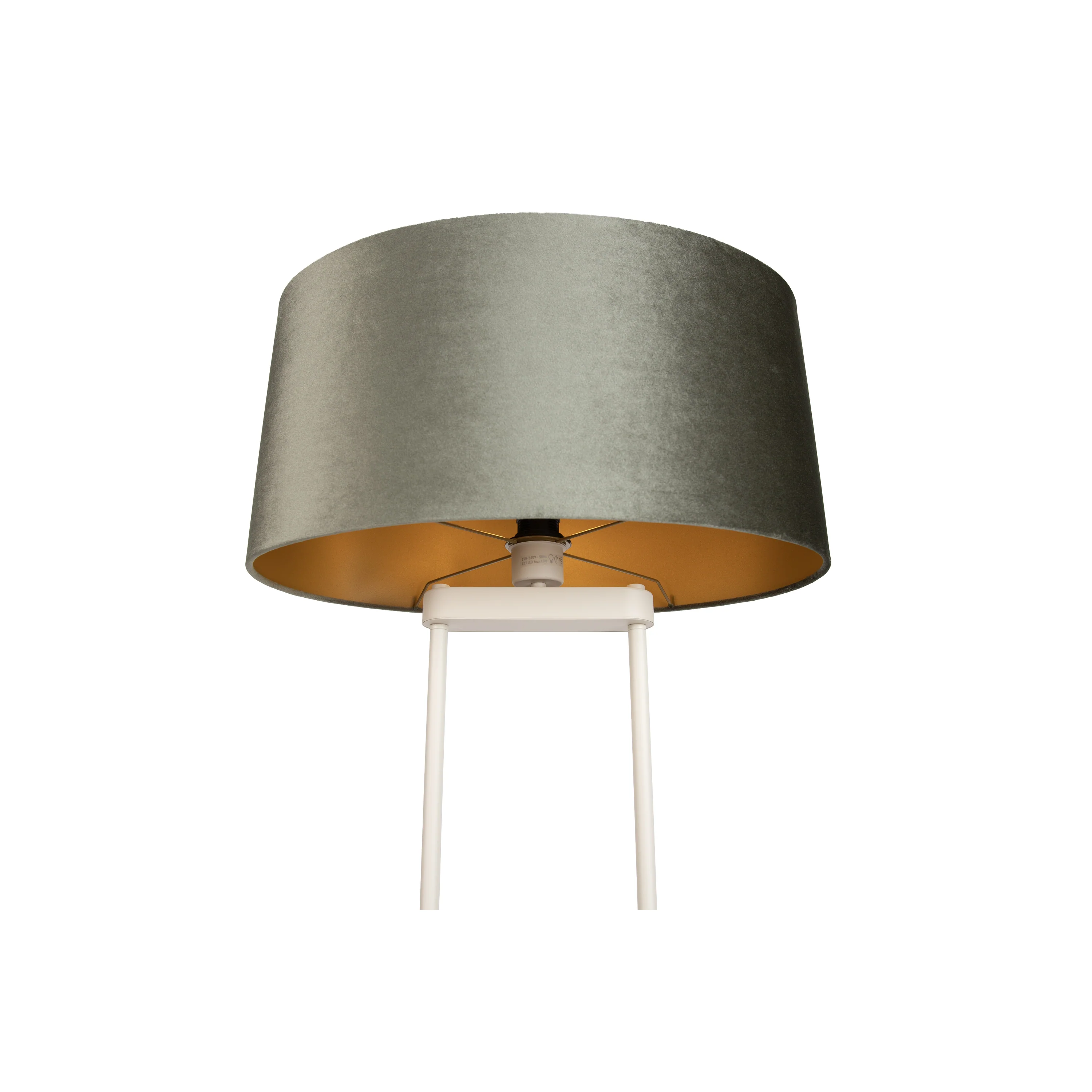 QAZQA Vloerlamp beige met groene ovalen kap en gouden binnenkant 50cm - Image 3