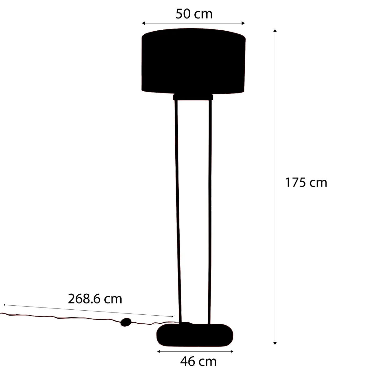 QAZQA Vloerlamp beige met linnen witte kap ovaal 50cm - Thijmen - Image 5
