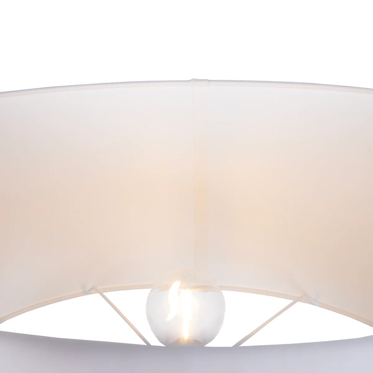 QAZQA Vloerlamp beige met linnen witte kap ovaal 50cm - Thijmen - Image 6