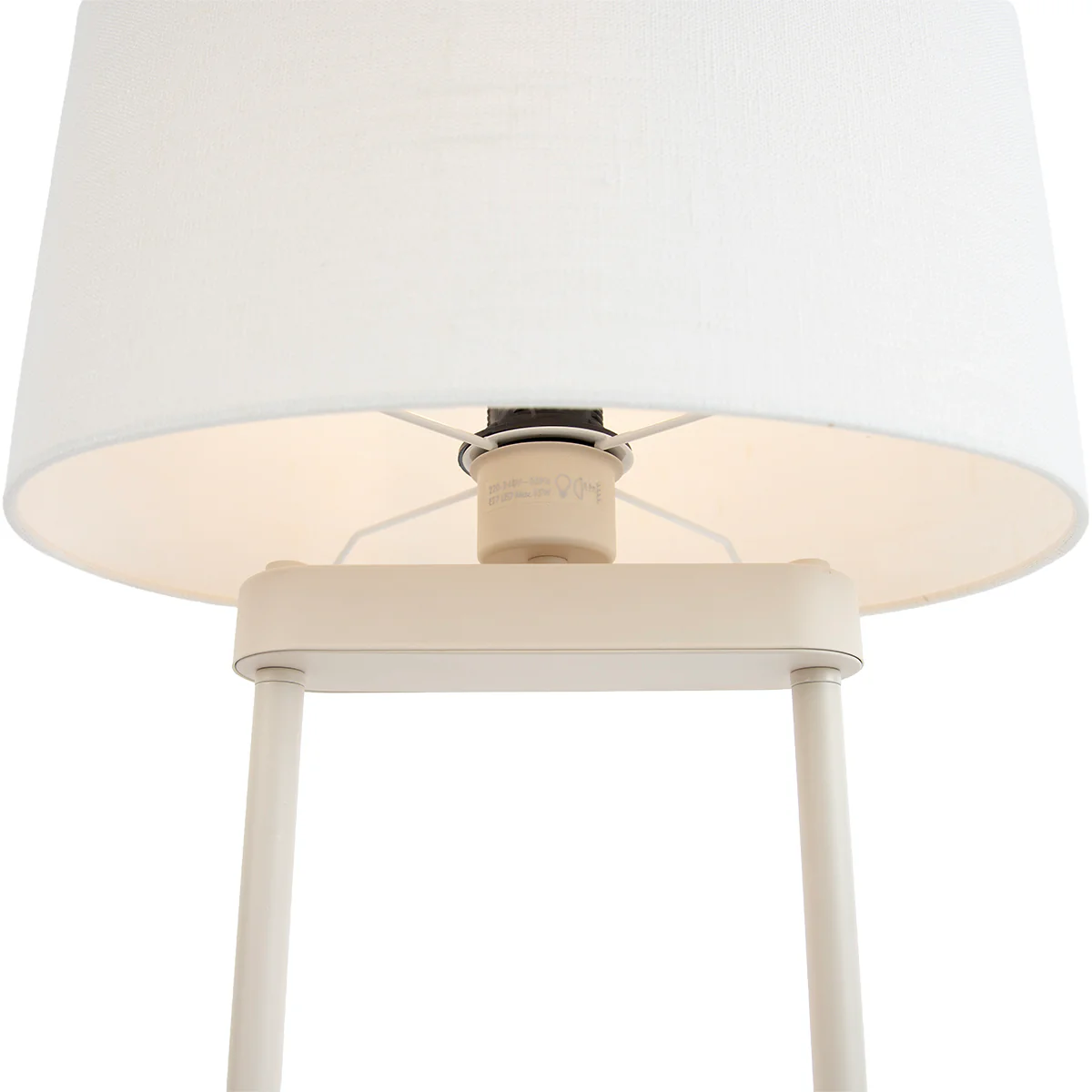 QAZQA Vloerlamp beige met ovale witte linnen kap 35cm - Thijmen - Image 10